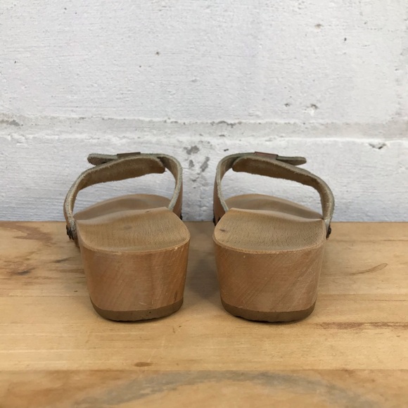 Vintage Dr Scholl Womens Size 6 Wooden Shoes - Picture 5 of 12